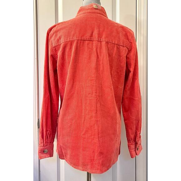 Chadwicks Womens Corduroy Shacket Shirt Jacket Long Sleeve Button Up Orange M - Picture 3 of 8